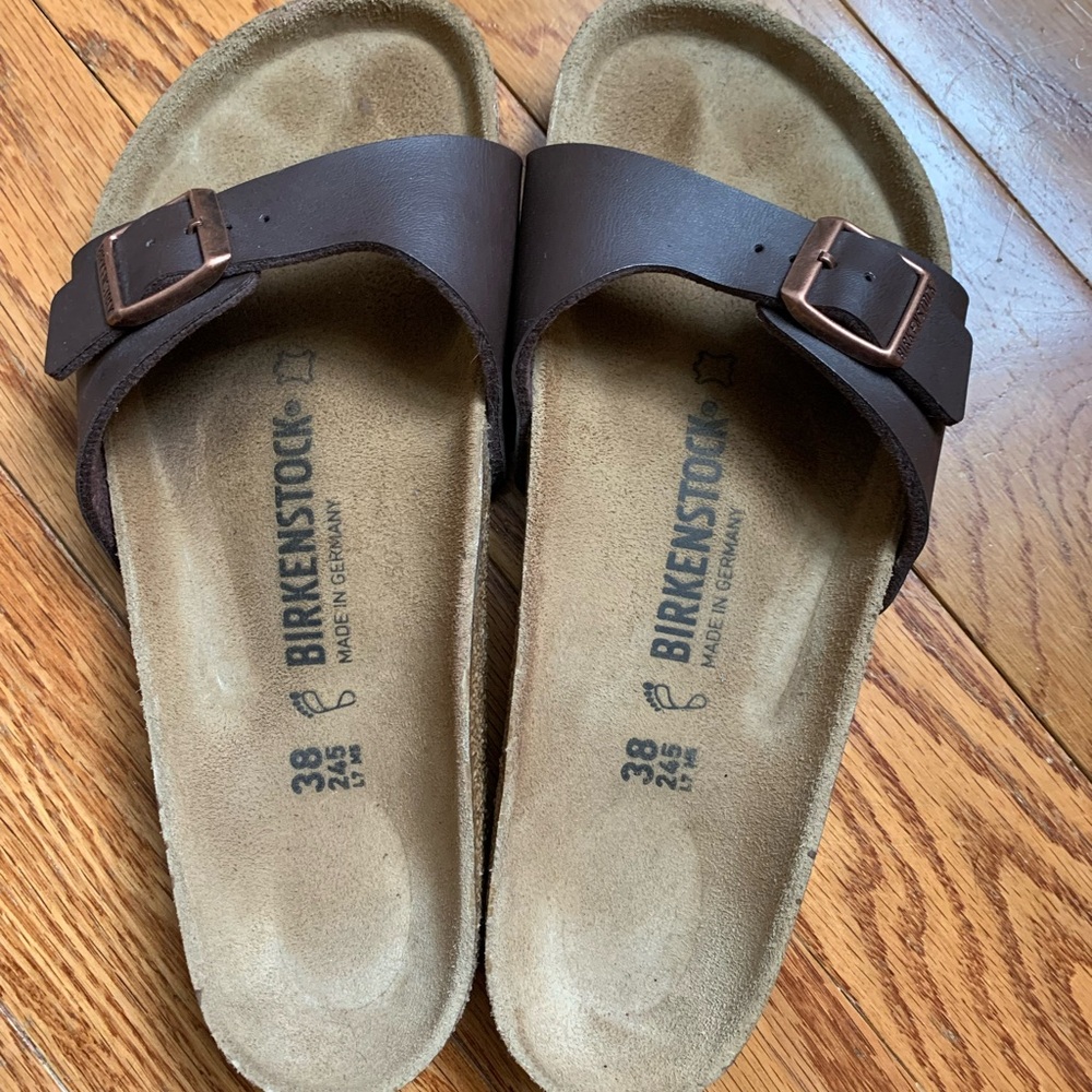 Birkenstock Dark Brown Slide Sandals size 38/8